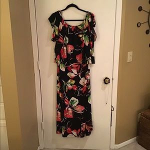 Tiered liquid knit maxi dress